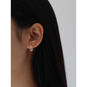 [Silver 925] Double Line One-touch Earrings