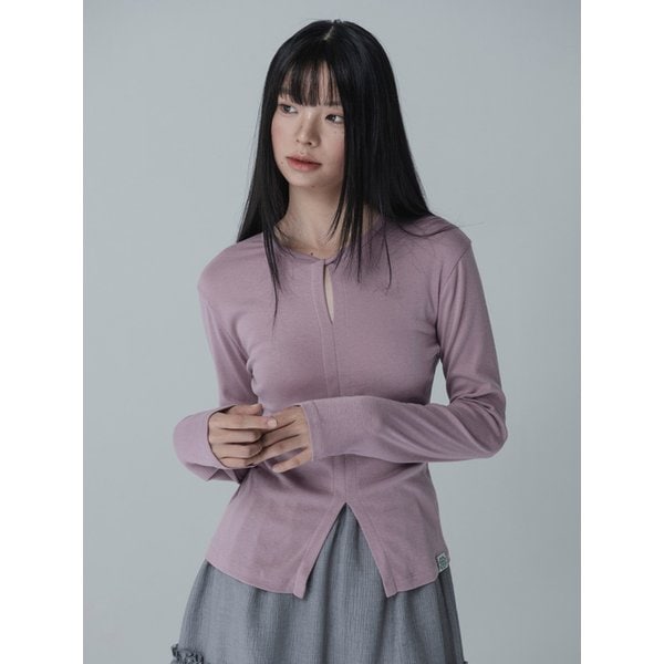 [리퍼브]VIVIAN TRIM TWIST T-SHIRT_INDIE PINK