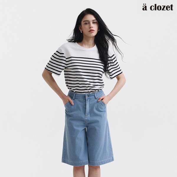 앳클로젯 니팅 하프 데님 팬츠 2종 (25SS)