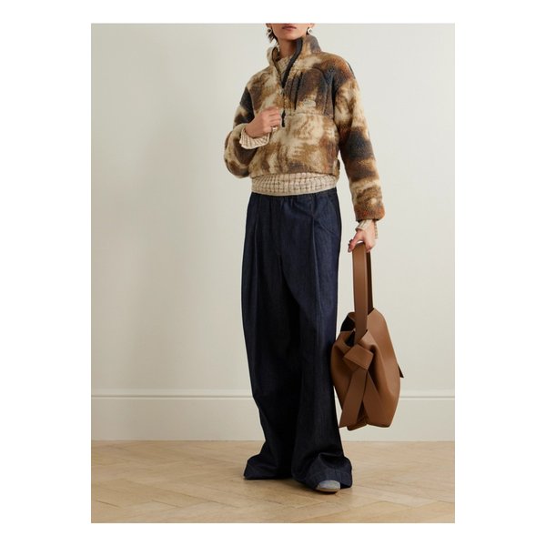 헤리티지 프린트 플리스 스웨트셔츠 브라운 1647597343786258