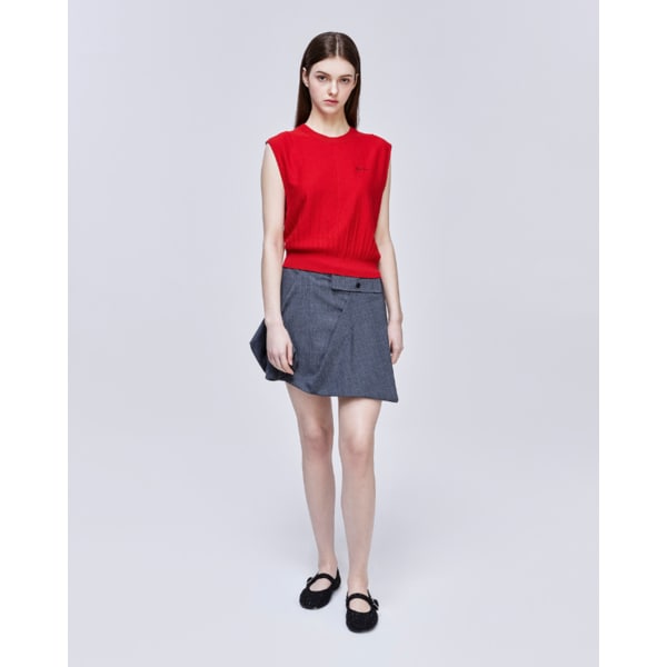 [파주점] [송지오우먼]송지오 컬렉션 언더다트 슬리브리스 니트 레드 WH3KT705RD