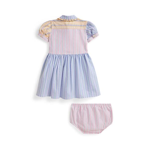 랄프 로렌 베이비 여아 스트라이프 코튼 펀 셔츠드레스 앤 블루머(CWPODRSF3D20728400)