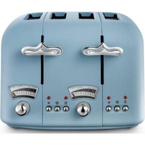 영국 드롱기 토스터 DeLonghi Argento Flora CT04.AZ 4 Slice Toaster Agave Blue 1681201