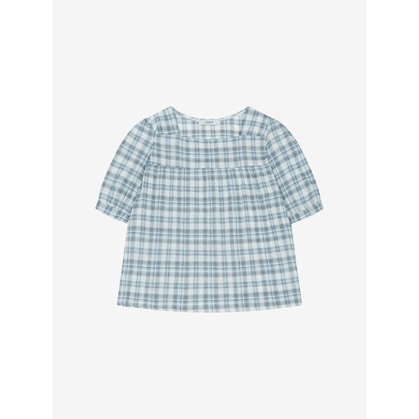 체크 스퀘어넥 반팔 블라우스 (VMBAE2446)