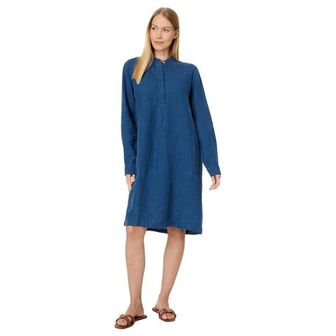 이스퀘어 5426512 Eileen Fisher Mandarin Collar Knee Length Dress