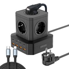 USB 멀티탭 충전기 큐브 디자인 65W GAN2 PD C타입 초고속 멀티 콘센트