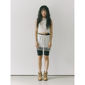 Exotic tassel skirt / Ivory