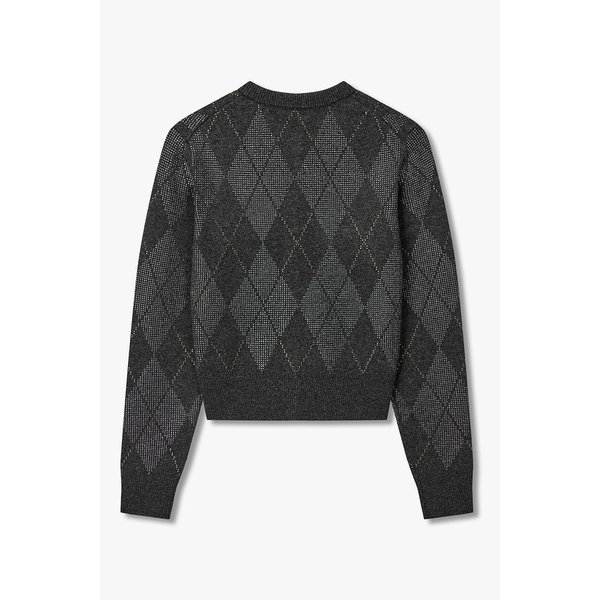 크리스탈 핫픽스 아가일 크롭 가디건 3616130102000