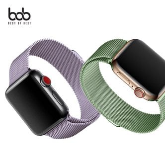 BOB 애플워치 전용 파스텔 컬러 메탈 마그네틱 스트랩 밴드 Apple Watch 8 울트라 7 SE 6 5 4