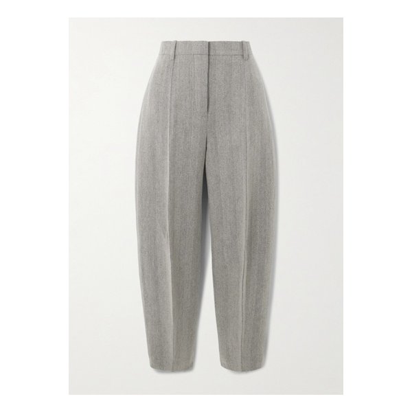 단 크롭 리넨 울 캐시미어 혼방 테이퍼드 팬츠 그레이 1647597357041113