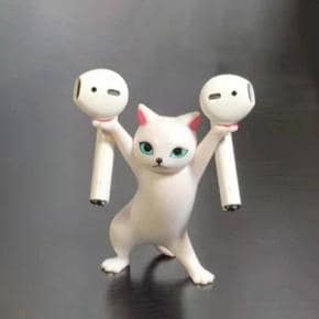 /말짜샵 춤추는 고양이 피규어 거치대 동물 모형 에어팟 보관