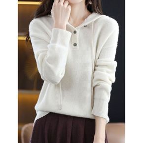 미누 버튼 후드 니트 BJ3LK031_P408992644