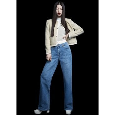 게스 [게스진] [SUZY] YO3D6105 여성 M톤 벨트고리 금속장식 와이드