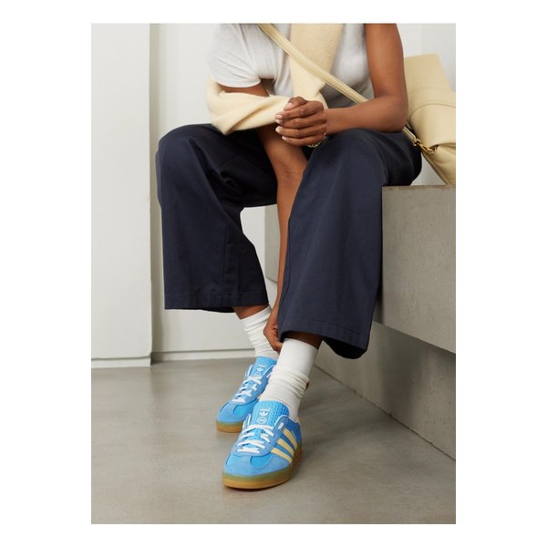 가젤 인도어 가죽 트리밍 스웨이드 나일론 스니커즈 1647597332368044