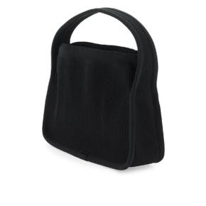 여성 small rib knit ryan handbag Black