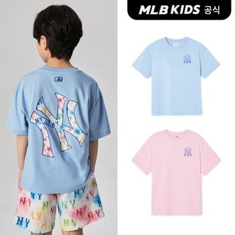 MLB키즈 (공식)24SS 워터 모노그램 빅로고 티셔츠 (2color) 7ATSM0543