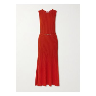 가브리엘라허스트 마이어 벨트 골지 울 캐시미어 혼방 미디 드레스 46376663162890990