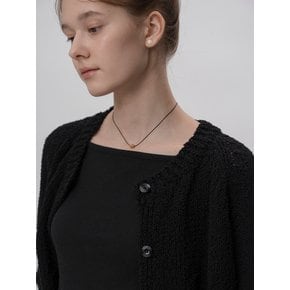 Weave cotton cardigan (black)