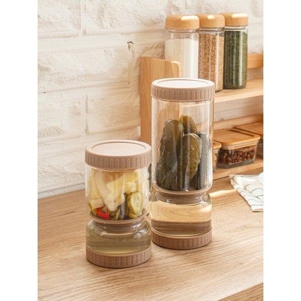 담아락 유리 피클병 장아찌통 물빠지는 밀폐 보관용기 반찬통 대 사이즈 (1100ml)