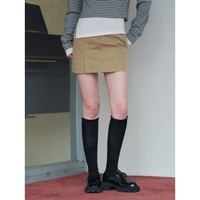 벤트 코튼 미니 스커트 [2COLOR]