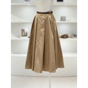 [여주점] 여성 웨이스트 배색 플리츠 롱 스커트 (L254PSD040)