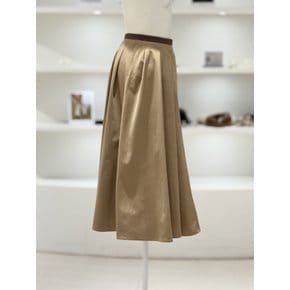 [여주점] 여성 웨이스트 배색 플리츠 롱 스커트 (L254PSD040)