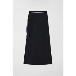 WRINKLED MAXI SKIRT_BLACK