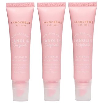  뉴질랜드 Lanocreme 라놀린 오리지널 립밤 비타민 E 모이스쳐 10g 3개