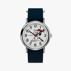 피너츠 위켄더 스누피 베이스볼 나토스트랩 패션시계 38mm
