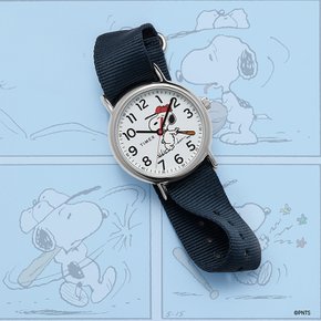 피너츠 위켄더 스누피 베이스볼 나토스트랩 패션시계 38mm