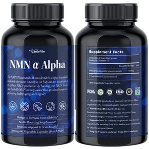 어스빌 NMN 순도99.9% NAD+ NR 부스터 500mg 60캡슐