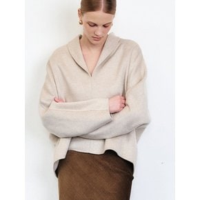 HANDMADE CASHMERE SHAWL COLLAR TOP [3COLORS]