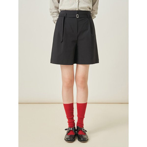 벨티드 큐롯 쇼츠  블랙 (BF5725C135)