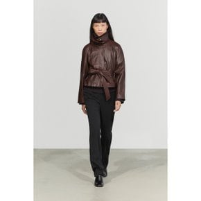 벨트 숏 재킷 가죽 나파 가죽 04718678700