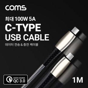 C 케이블 1M Gray 100W 5A C to C 퀵차지