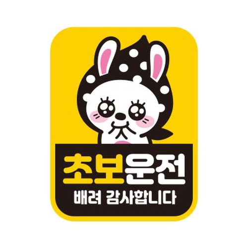 아이가타고 초보 자동차 탈부착자석 반사스티커 LC022 2