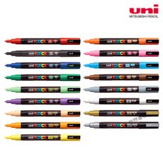 UNI POSCA 마카 PC-3M 칼라 내광 발색 보드마카 펜엔