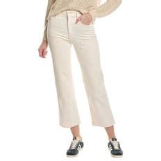 3931282 MOTHER Denim The Bees Knees Rambler Zip Ankle Act Natural Wide Straight Leg