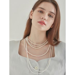 Simple Basic Layered Pearl Necklace(long)