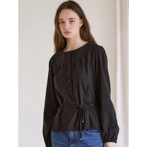 Carol Pin-tuck Blouse (Black)