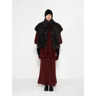 라코스모 TIGRADO REVERSIBLE HIGH-NECK VEST - SMOKY BROWN