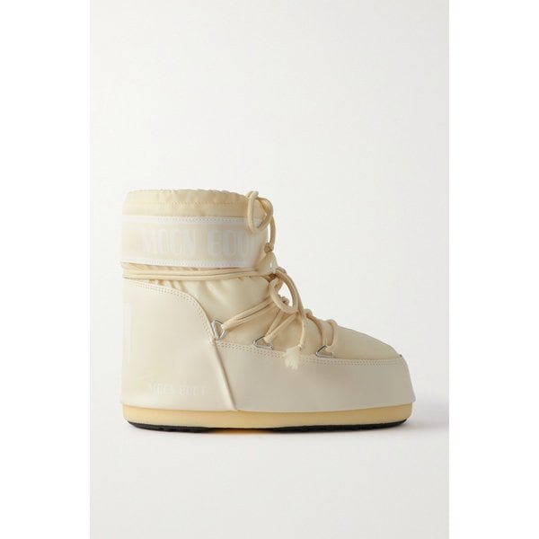 문부츠 아이콘 로우 셸 인조 가죽 스노우 부츠 크림 1647597307949062