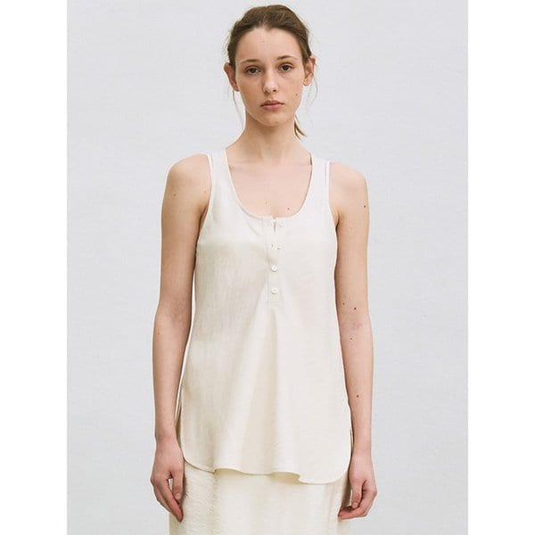 button sleeveless top (ecru)