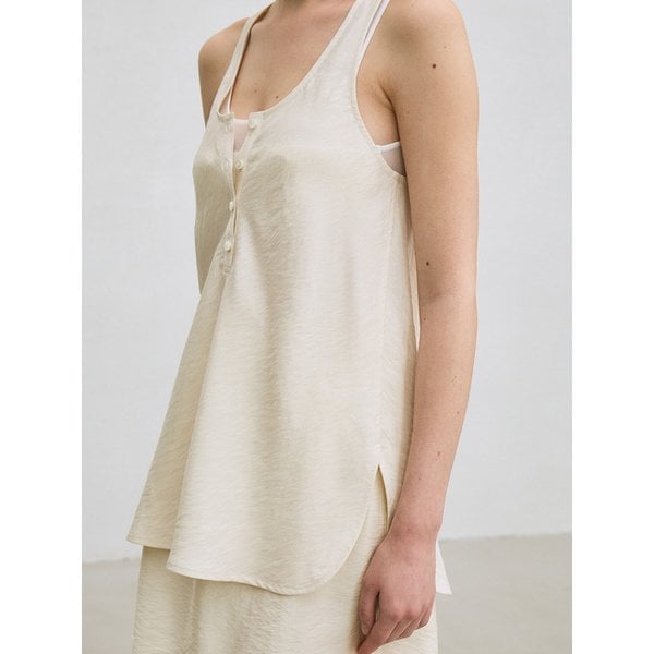 button sleeveless top (ecru)