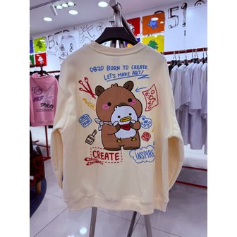 더블제이디 [여주점] 아기카피바라, 오버핏, 맨투맨 ,크림JGZZ22B27