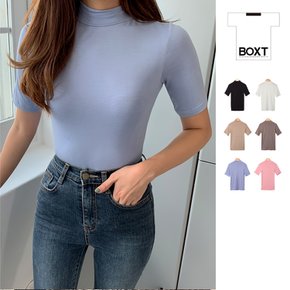 반팔 하프넥 폴라티셔츠 터틀넥 쫄티 ro74