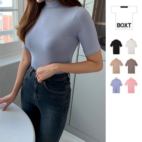 반팔 하프넥 폴라티셔츠 터틀넥 쫄티 ro74