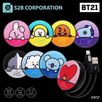 제이큐 BT21 원형충전케이블2in1고속지원