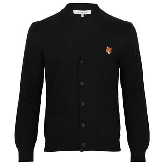 메종키츠네 [부산점] 25FW 블랙 폭스 헤드 울 브이넥 카디건 PM00501KT1181 P199