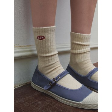 벤시몽 BSM LOGO ORGANIC COTTON SOCKS - NATURAL